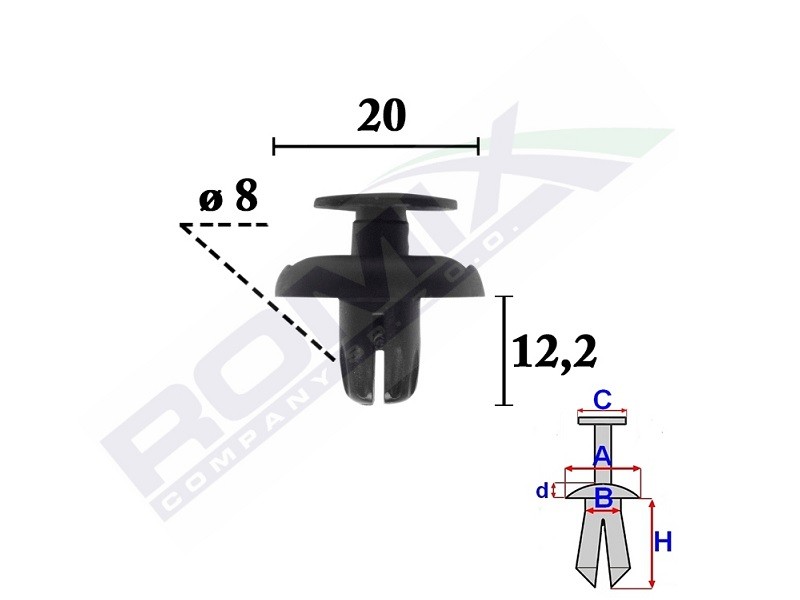 ROMIX Clip, trim / protective strip C70352 ROMIX C70352 MERCEDES-BENZ eVITO Tourer (W447) door trim replacement