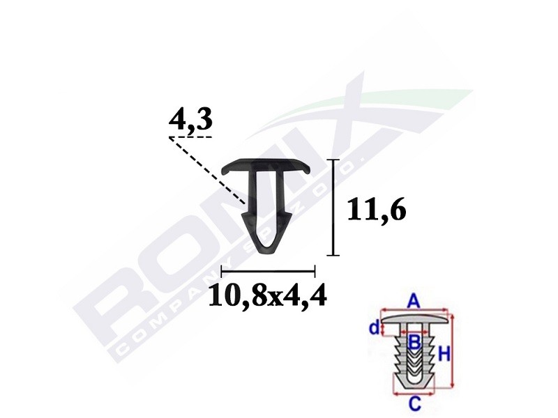 ROMIX Klips, pynte- / beskyttelseslist C70362 Karosserideler Alphard AH20: Klips, pynte- / beskyttelseslist ROMIX C70362
