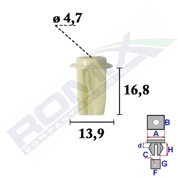 Clips, side- / beskyttelseslister ROMIX C70550 ROMIX C70550: Dørlister Nissan PATROL 2020