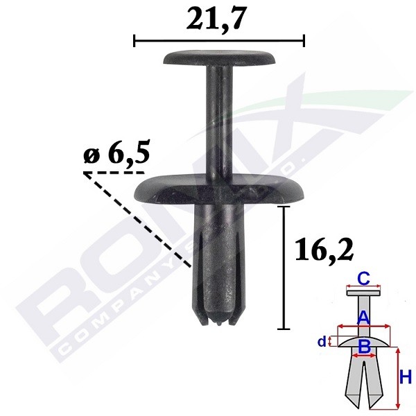 ROMIX Clip, list C70564 ROMIX C70564 Dörrlister Volvo 343 original