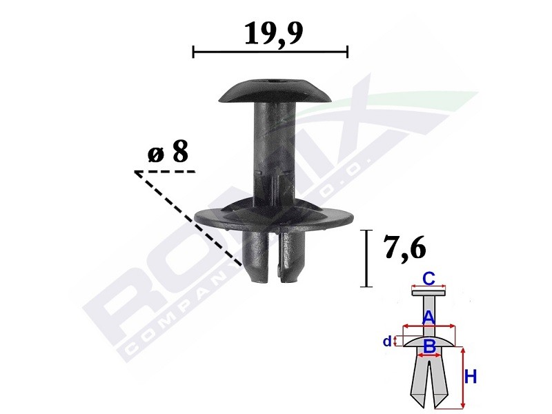 Clip, list ROMIX C70578 ROMIX C70578 Billister FORD FIESTA 2014