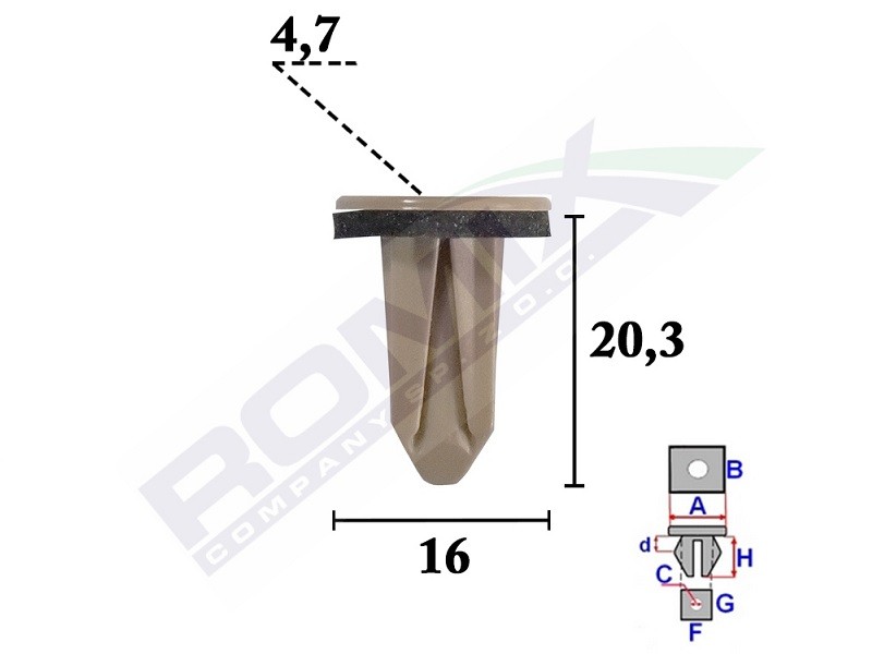 ROMIX Clip, Paraurti C70581 Supporto paraurti BMW 111 C70581 ROMIX