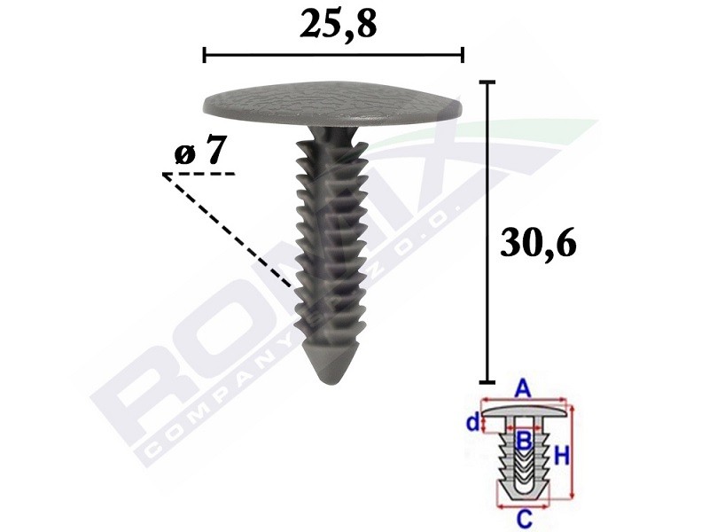 ROMIX Feszítő szegecs C70609 Karosszéria elemek BUICK Regal Sportback: Feszítő szegecs ROMIX C70609