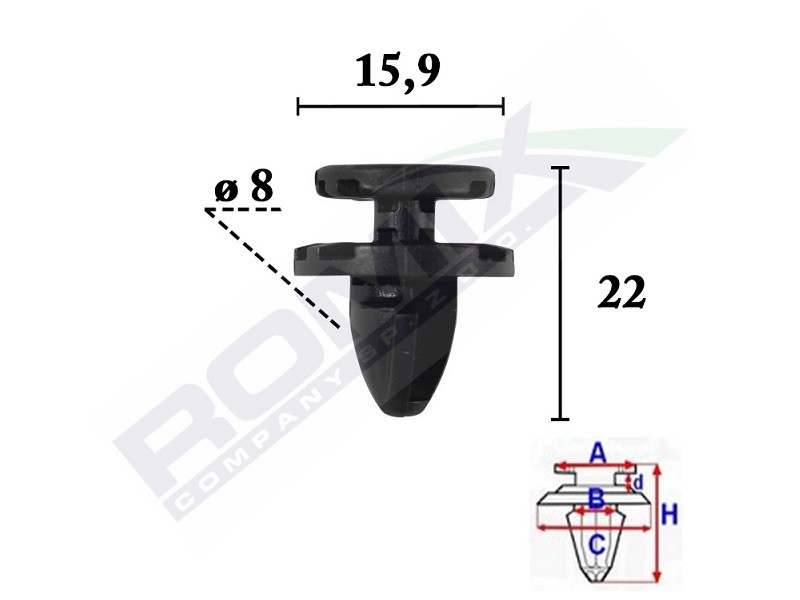 Clip, trim / protective strip ROMIX C70613 ROMIX C70613 Land Rover DISCOVERY 2003 Door molding price