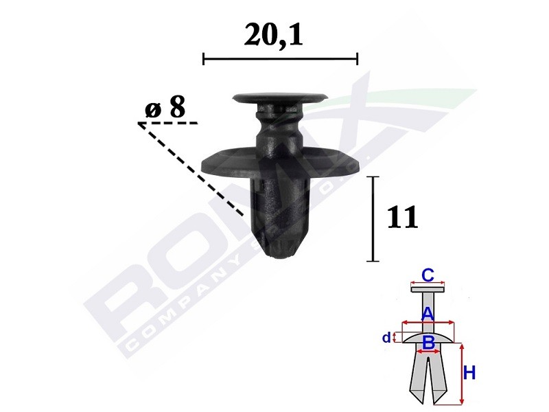 Clip, list ROMIX C70620 ROMIX C70620 Dörrlister CITROËN C-CROSSER 2010