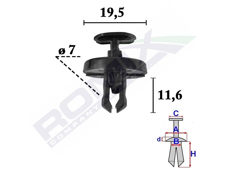 ROMIX Ekspansjonsnagle C70623 Støtfanger holder ROMIX TUNDRA C70623 billige