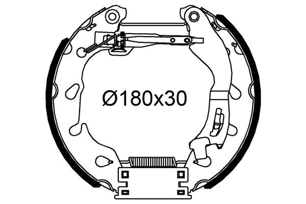VALEO Sada brzdových čeľustí 554908 554908 Brzdové čeluste VALEO FORD TRANSIT COURIER