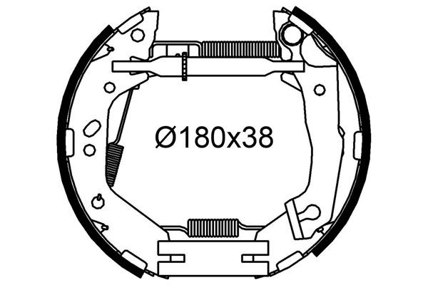 Bremžu loku komplekts VALEO 554955 VALEO 554955: Bremžu loku Hyundai ACCENT 2003