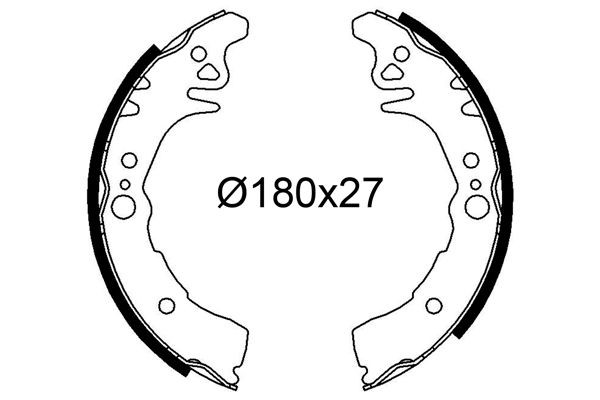 VALEO Remschoenset 564242 564242 Trommelrem TOYOTA AVENSIS VALEO