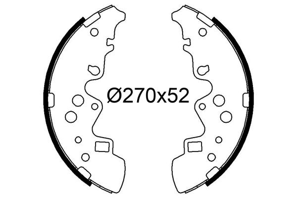 VALEO Piduriklotside komplekt 564314 564314 Trummelpiduriklotsid MAZDA 121 VALEO