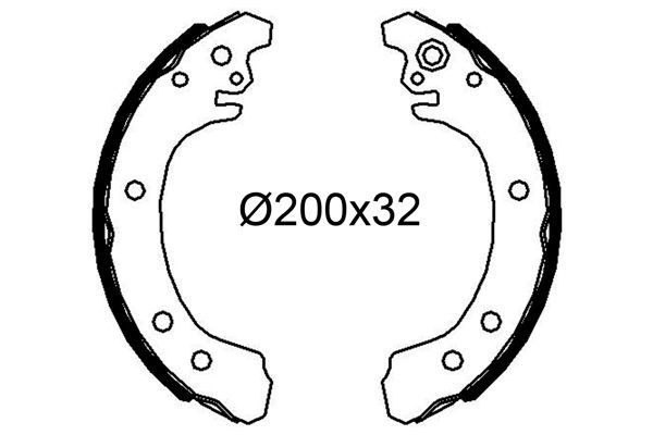VALEO Zestaw szczęk hamulcowych 564339 Układ hamulcowy TOYOTA Corolla IX Sedan (E120): Zestaw szczęk hamulcowych VALEO 564339