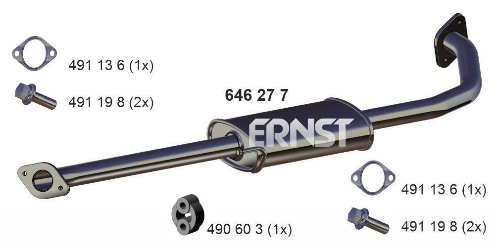 Stredný tlmič výfuku ERNST 646277 ERNST 646277 Stredný tlmič HYUNDAI i30 2025