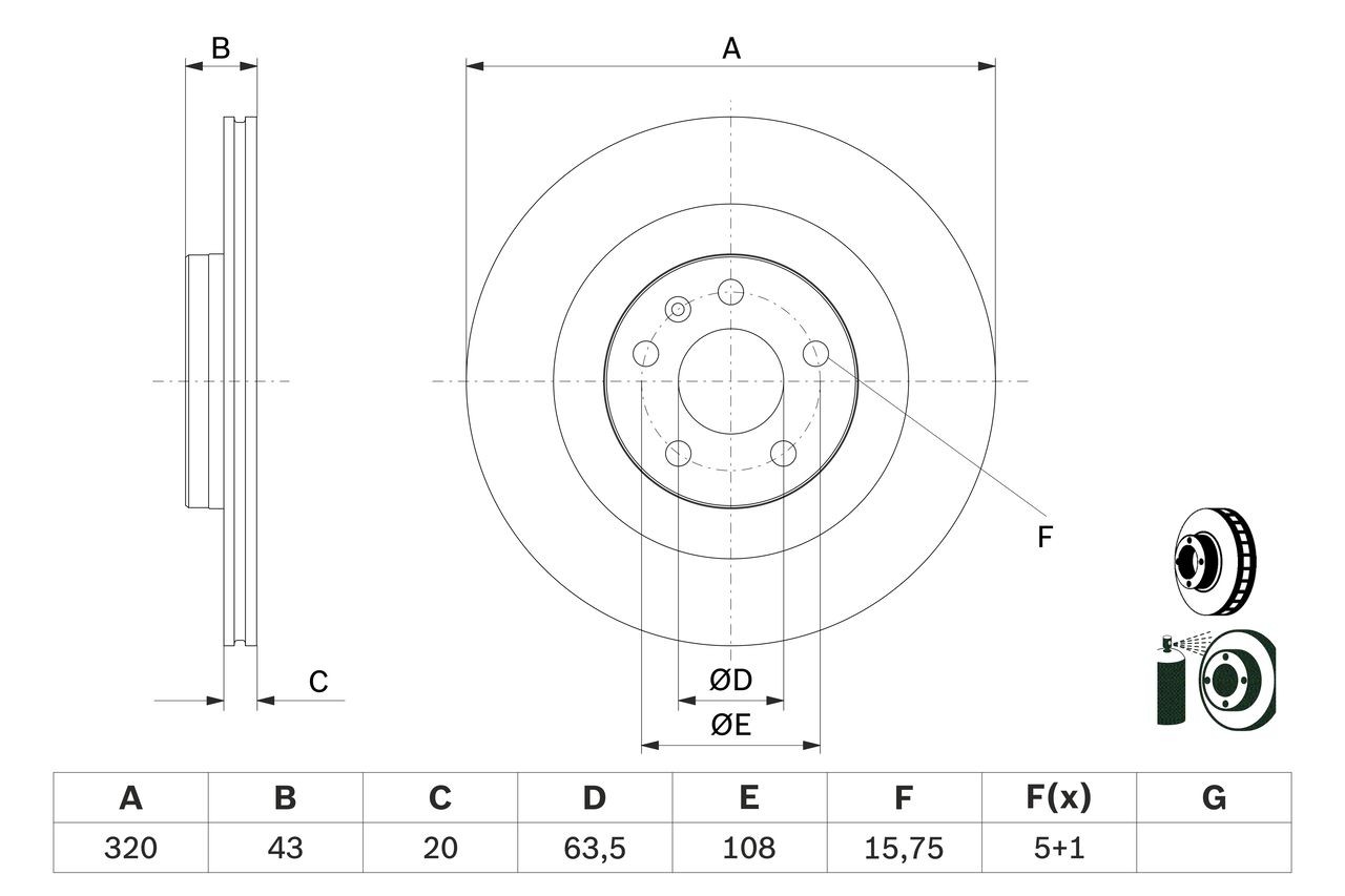 Δισκόπλακα BOSCH 0 986 479 E87 BOSCH 0 986 479 E87: Δισκόπλακες Volvo XC60 2023