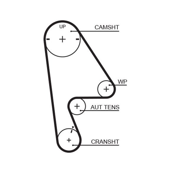 GATES Correia dentada T224RB T224RB RPM Racing Correia de distribuição HONDA NSX GATES
