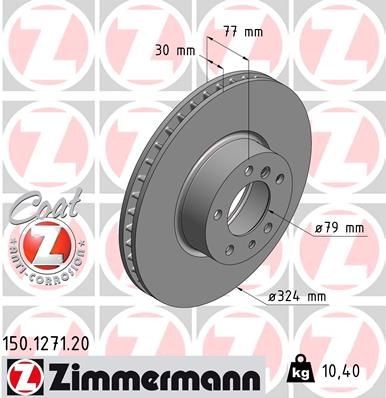 ZIMMERMANN Δισκόπλακα 150.1271.20 ZIMMERMANN 150.1271.20 Δισκόφρενα B12 Sedan (E38) τιμες