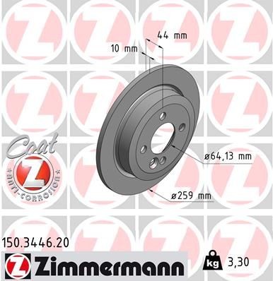 Δισκόπλακα ZIMMERMANN 150.3446.20 ZIMMERMANN COAT Z 150.3446.20: Δισκόπλακα Mini CLUBMAN 2009