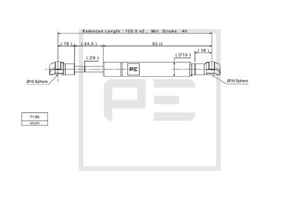 PETERS ENNEPETAL Vérin 100.067-00A Skoda FABIA Amortisseur de coffre PETERS ENNEPETAL 100.067-00A