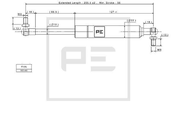 PETERS ENNEPETAL Gasdruckfeder 290.001-00A 290.001-00A Heckklappendämpfer VOLVO V50 PETERS ENNEPETAL kaufen