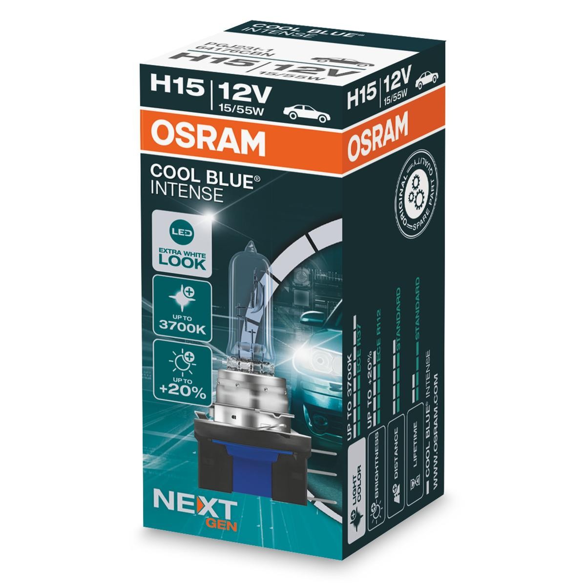 OSRAM Żarówka, reflektor dalekosiężny 64176CBN OSRAM COOL BLUE INTENSE next Generation 64176CBN Żarówki SKODA Rapid Hatchback (NH3) 2021