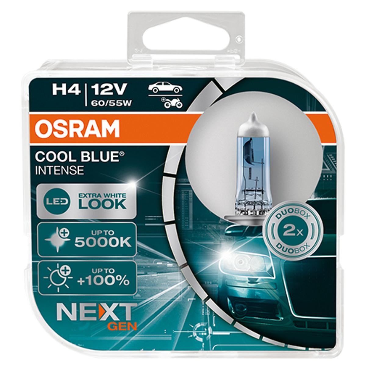 Gloeilamp, verstraler OSRAM 64193CBN-HCB OSRAM COOL BLUE INTENSE next Generation 64193CBN-HCB: Dimlicht lamp Fiat DUCATO 2000