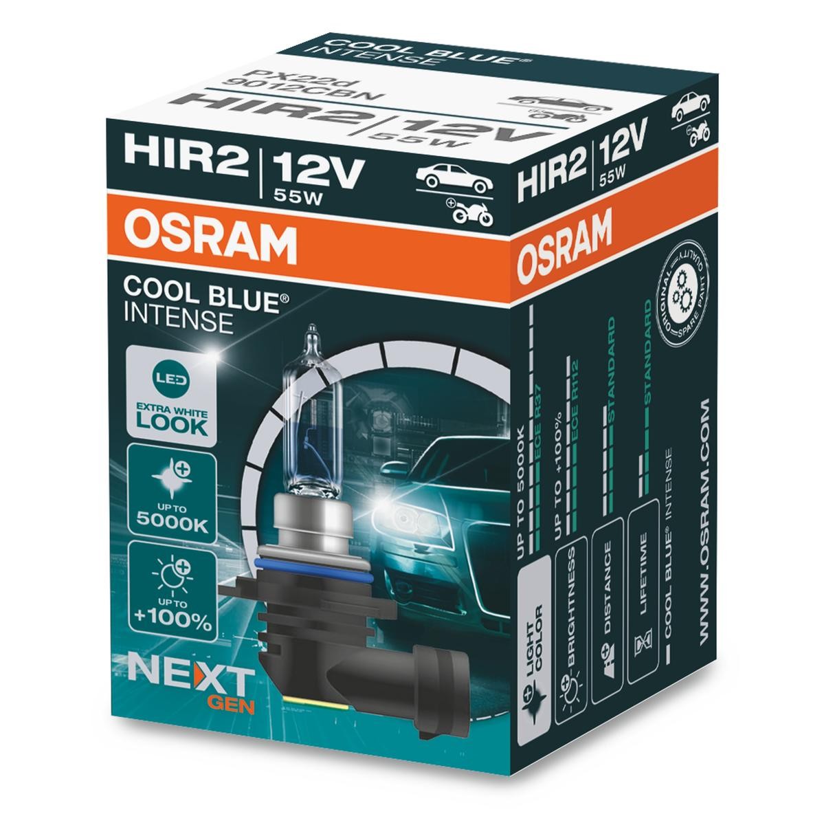 OSRAM Glühlampe, Fernscheinwerfer 9012CBN Glühlampe, Fernscheinwerfer OSRAM COOL BLUE INTENSE next Generation 9012CBN Toyota Aygo AB 40 Leuchtmittel Kosten