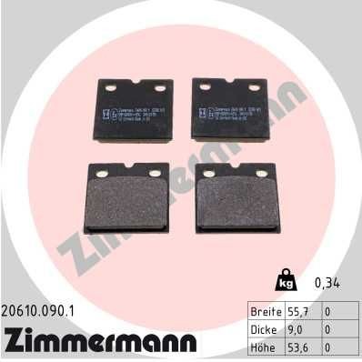 ZIMMERMANN Remblokkenset, schijven parkeerrem 20610.090.1 20610.090.1 ZIMMERMANN Handremschoenen prijs