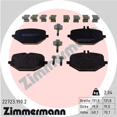 ZIMMERMANN Brzdové doštičky/platničky 22723.190.2 ZIMMERMANN 22723.190.2 Športové brzdové doštičky Mercedes G W463 cena
