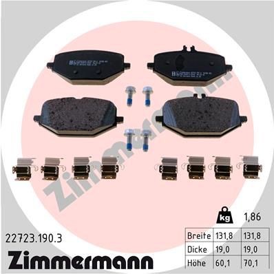 ZIMMERMANN Brake pad set 22723.190.3 ZIMMERMANN 22723.190.3 MERCEDES-BENZ GLE racing brake pads replacement