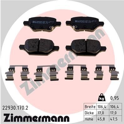 ZIMMERMANN Bromsbelägg 22930.170.2 22930.170.2 ZIMMERMANN bromskloss Chevy CAPRICE