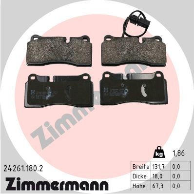 ZIMMERMANN Τακάκια φρένων 24261.180.2 ZIMMERMANN 24261.180.2 Αγωνιστικά τακάκια Lamborghini Gallardo Spyder τιμες