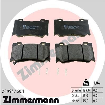 ZIMMERMANN Bremsbeläge 24994.160.1 Sportbremsbeläge ZIMMERMANN VANETTE 24994.160.1 günstig