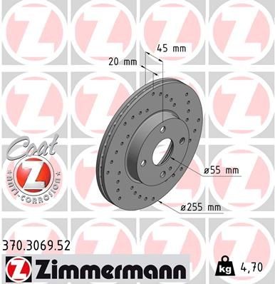 ZIMMERMANN Disco freno 370.3069.52 370.3069.52 SPORT COAT Z costo Dischi freno ZIMMERMANN MAZDA CX-9