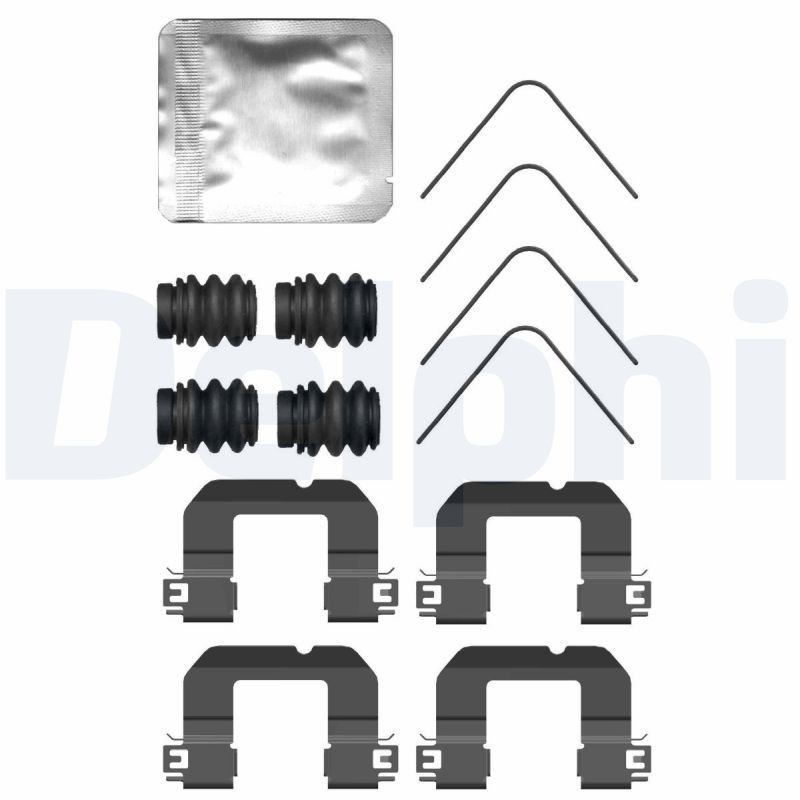 DELPHI Kit d'accessoires, plaquette de frein à disque LX0735 DELPHI LX0735 d'origine Kit d'accessoires, plaquette de frein à disque Rio IV Berline (SC, FB) coût