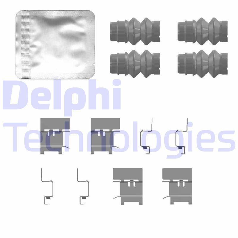 DELPHI Kit accessori, pastiglia freno LX0768 DELPHI LX0768 Kit accessori, pastiglia freno VW Amarok Camion pianale prezzo