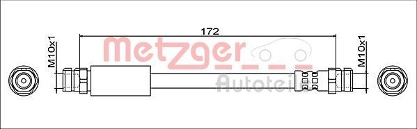 METZGER Tubo flexível de travão 4112029 METZGER 4112029 Mangueira de freio SKODA Kamiq (NW4) baratos