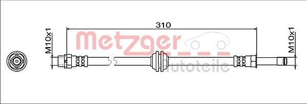 METZGER Tubo flexível de travão 4112063 Mangueira de travão METZGER Série 3 4112063 baratos