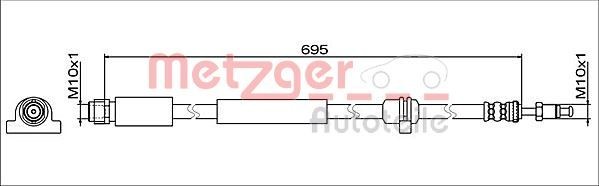 Ελαστικός σωλήνας φρένων METZGER 4112076 METZGER 4112076 Ελαστικός σωλήνας φρένων πίσω αριστερά BMW X3 2015