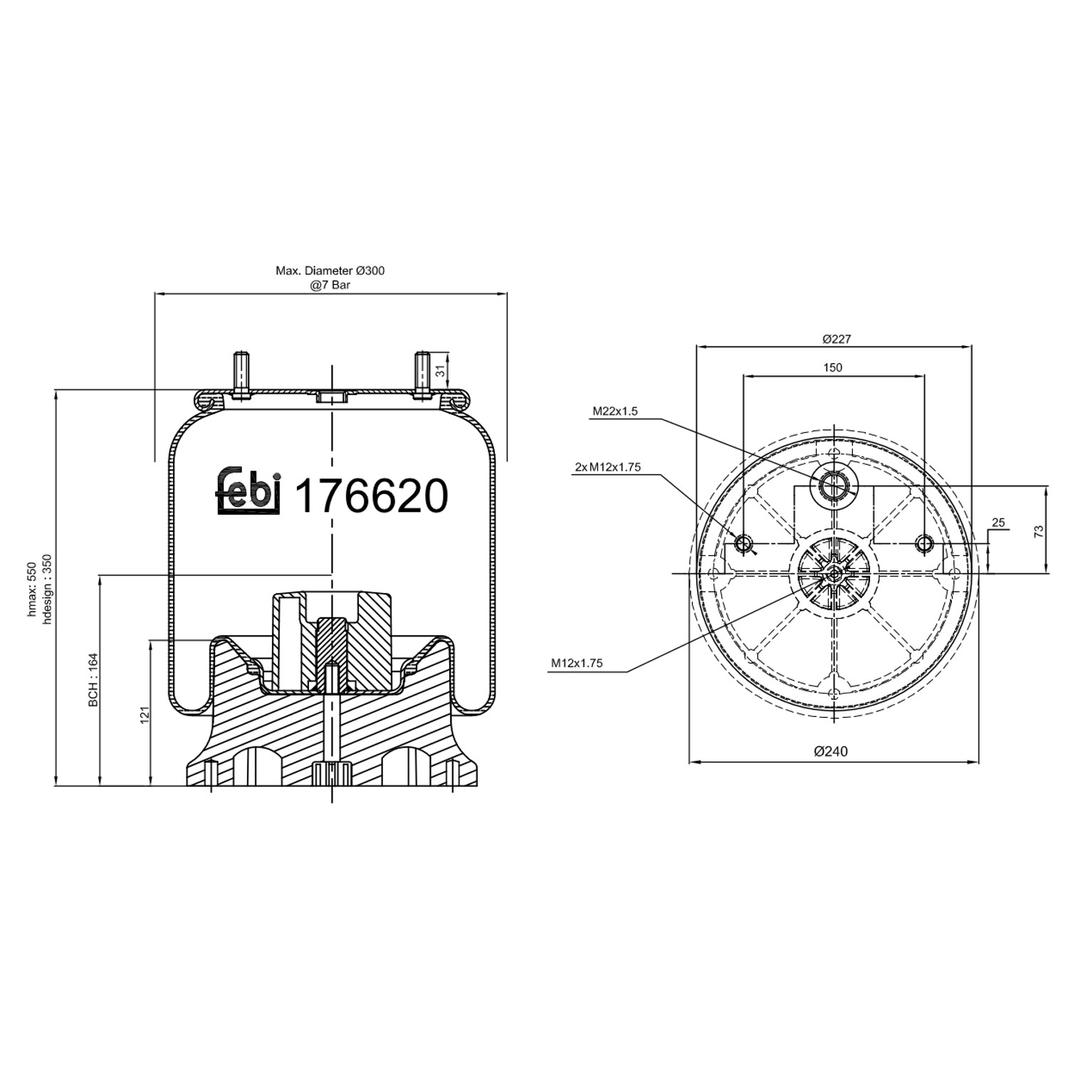 FEBI BILSTEIN Boot, air suspension 176620 176620 FEBI BILSTEIN JEEP boot, air suspension