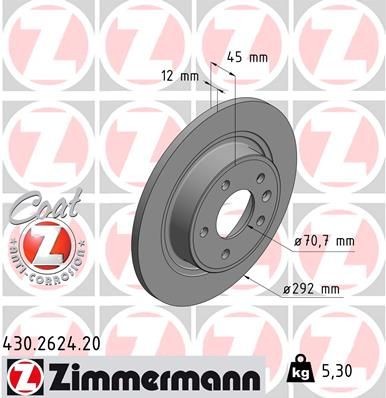 ZIMMERMANN Piduriketas 430.2624.20 430.2624.20 COAT Z Sport pidurikettad CHEVROLET CAPTIVA ZIMMERMANN