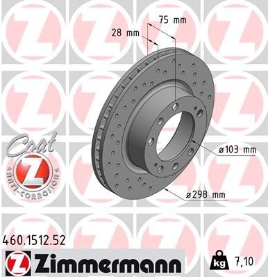ZIMMERMANN Piduriketas 460.1512.52 ZIMMERMANN 460.1512.52 Piduriketas PORSCHE 944 Cabrio 2.5 Turbo 250 hj 1991