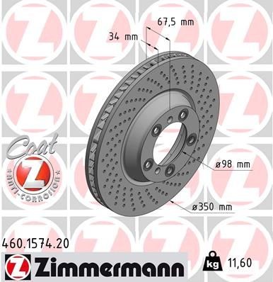 ZIMMERMANN Jarrulevy 460.1574.20 460.1574.20 ZIMMERMANN Sport-jarrulevyt PORSCHE 718