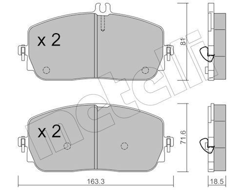 METELLI Bremseklosser 22-1194-0 METELLI 22-1194-0 Bremsekloss-sett Mercedes-Benz GLB originale