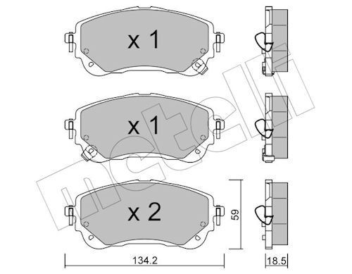 METELLI Bremseklodser 22-1234-0 22-1234-0 Bremseklods SUZUKI SX4 METELLI