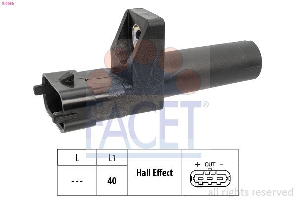 Impulsgiver, veivaksel FACET 9.0655 FACET 9.0655 Veivakselsensor MERCEDES-BENZ CLA 2013