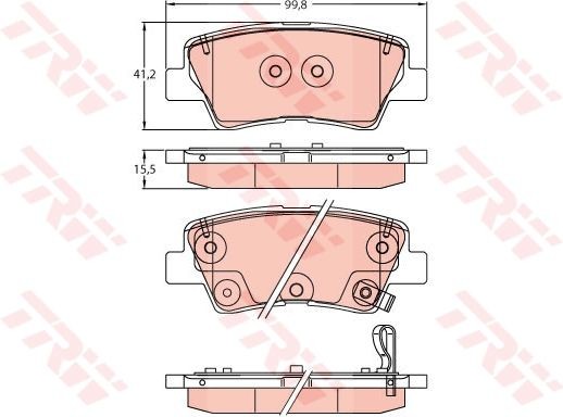 TRW Brake pad set GDB2242 KIA NIRO TRW brake pads GDB2242