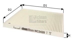 CLEAN FILTER Φίλτρο, αέρας εσωτερικού χώρου NC2420 NC2420 Φίλτρο αέρα εσωτερικού χώρου NISSAN MICRA CLEAN FILTER