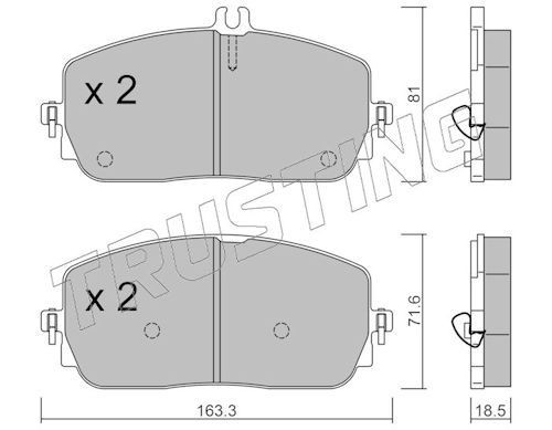 TRUSTING Bromsbelägg 1194.0 1194.0 TRUSTING bromsklossar MERCEDES-BENZ VITO