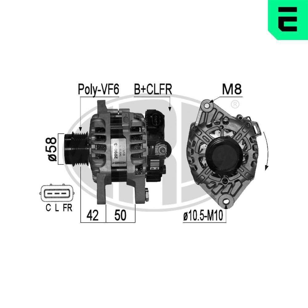 Alternador ERA 209023A ERA 209023A Alternador KIA CEE'D 2014