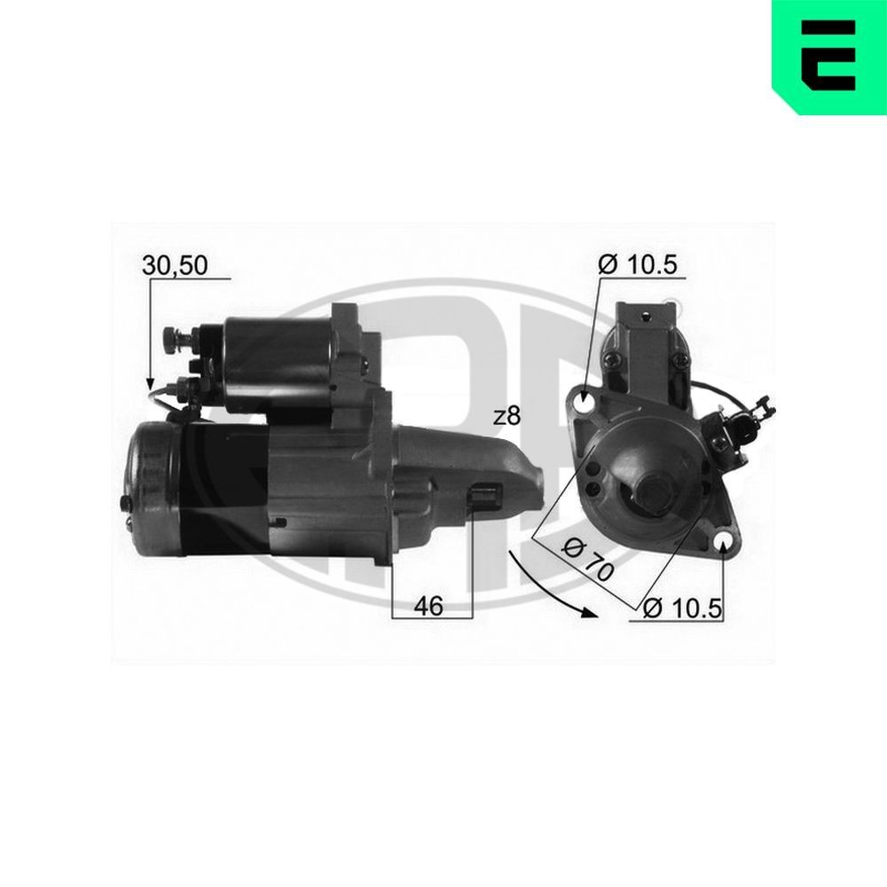 ERA Anlasser 220088A Starter Motor ERA Nissan PATHFINDER 220088A