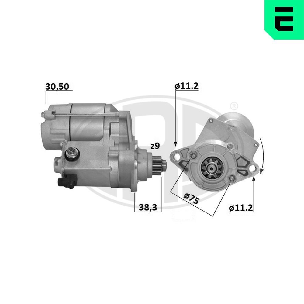 ERA Startmotor 221039A ERA 221039A Elektrische systemen HONDA CIVIC IV Saloon (ED) 1988